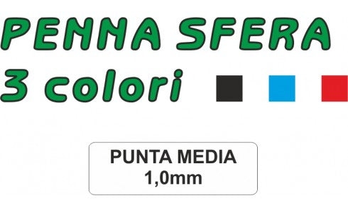 PENNASFERA A SFERA 3 COLORI FUSTO COL.ASS. WILER