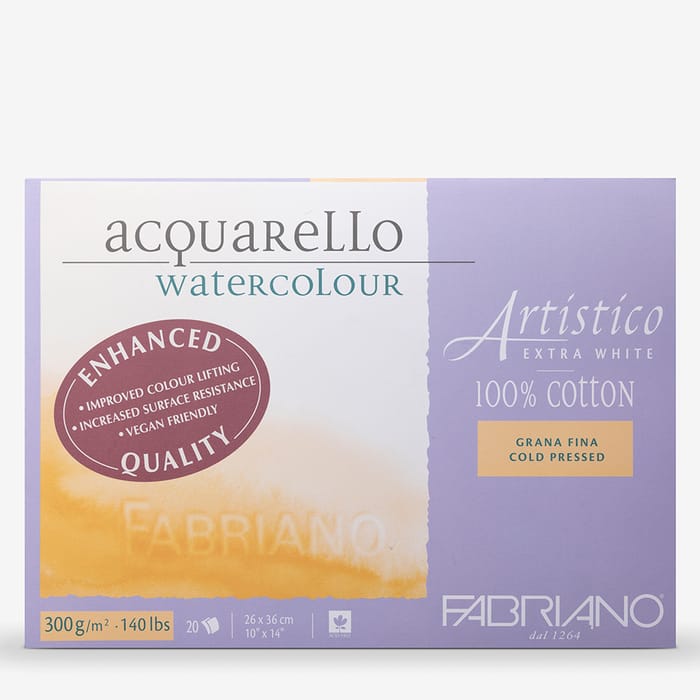 BLOCCO ARTISTICO ACQUARELLO 300GR GRANA FINE 26X36CM