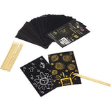 SCRATCH ART ORO/ARGENTO - SET 30 CARTONCINI CM. 10X15 + 10 PUNTERUOLI 