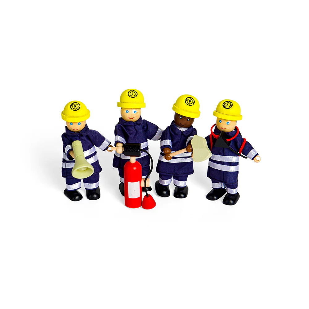 Pompieri In Legno - Set 4 Pezzi
