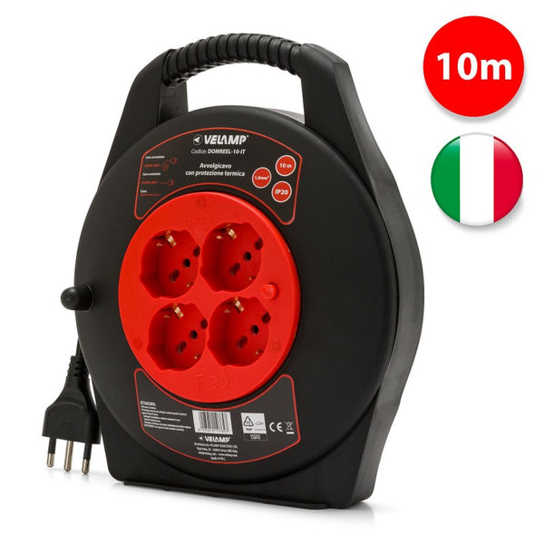 Avvolgicavo Domestico 10 Mt - 4 Prese Net