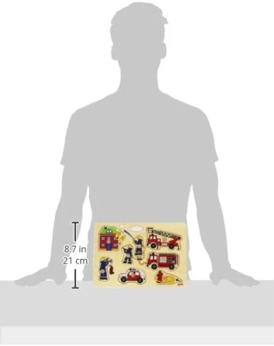 Puzzle Legno Con Pomelli Cm. 30X21 - Pompieri