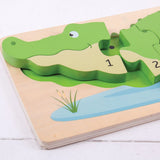 Puzzle Legno Coccodrillo Dei Numeri