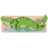 Puzzle Legno Coccodrillo Dei Numeri