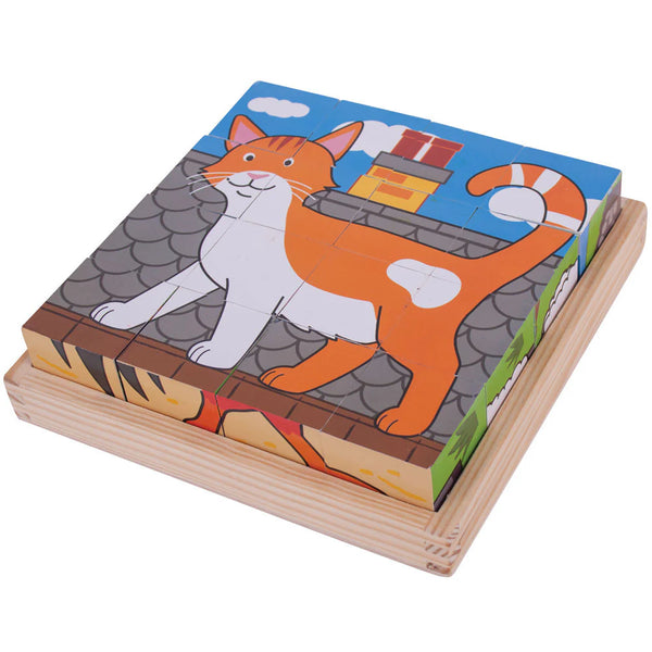 Puzzle Cubi In Legno - Fattoria