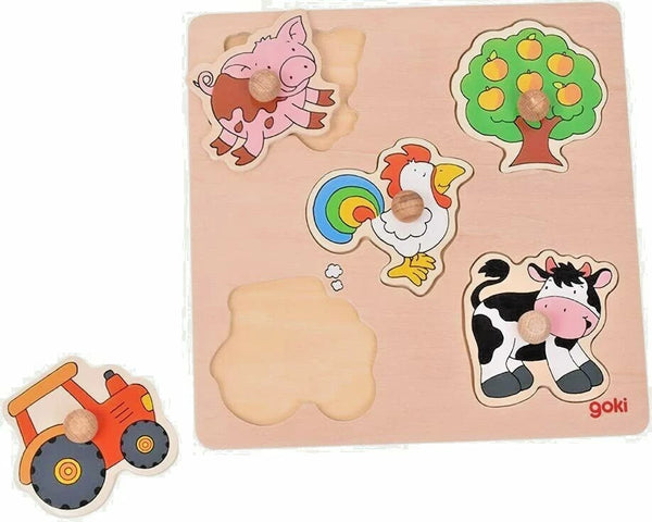 Puzzle Legno Con Pomelli Cm. 21X21 - In Campagna