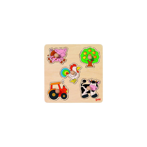 Puzzle Legno Con Pomelli Cm. 21X21 - In Campagna
