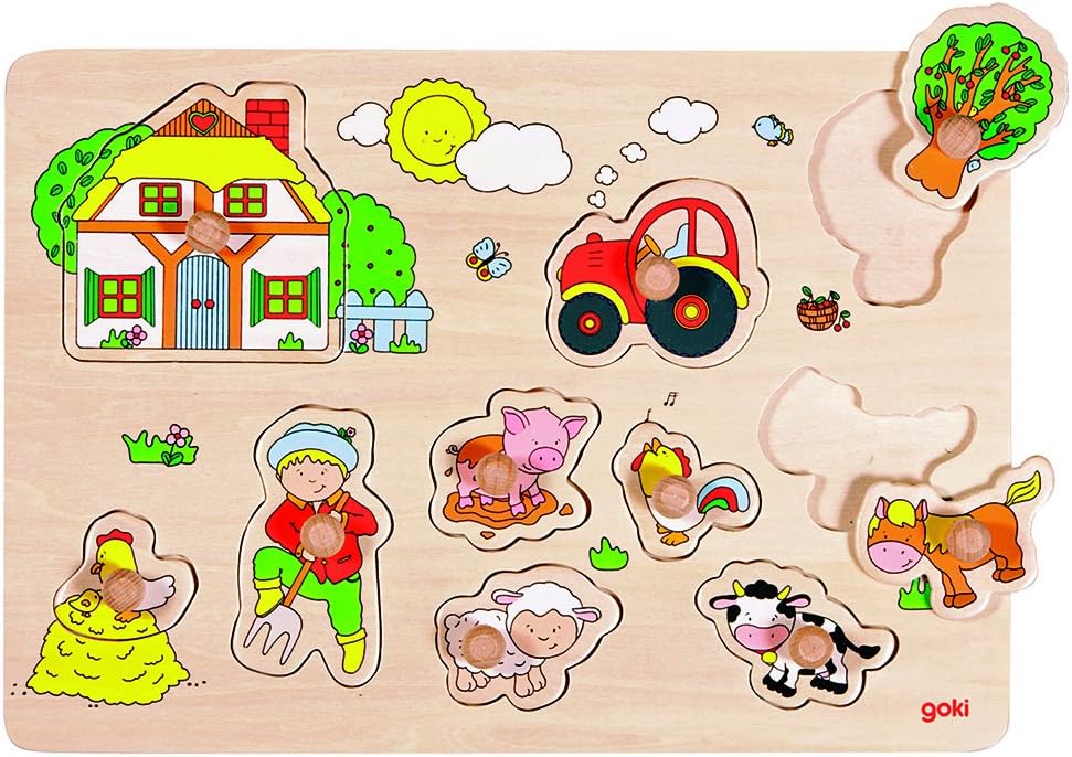 Puzzle Legno Con Pomelli Cm.30X21 - Fattoria
