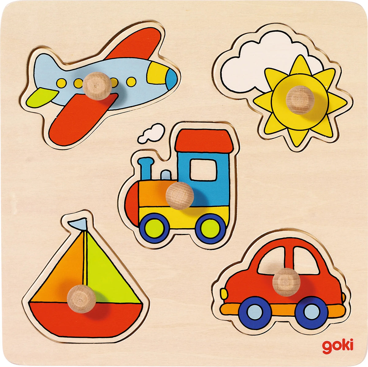 Puzzle Legno Con Pomelli Cm. 21X21 - Il Mio Viaggio