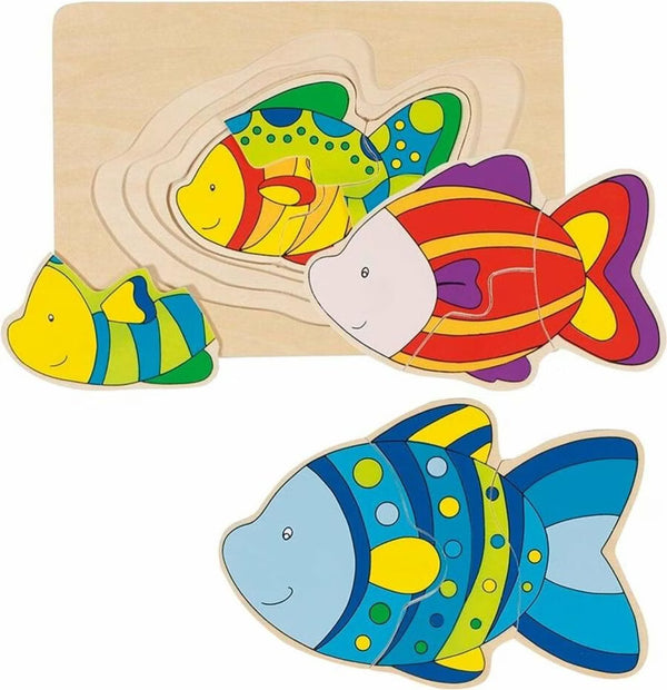 Puzzle Legno Cm.18x12,5 - Pesce - 11 Pezzi