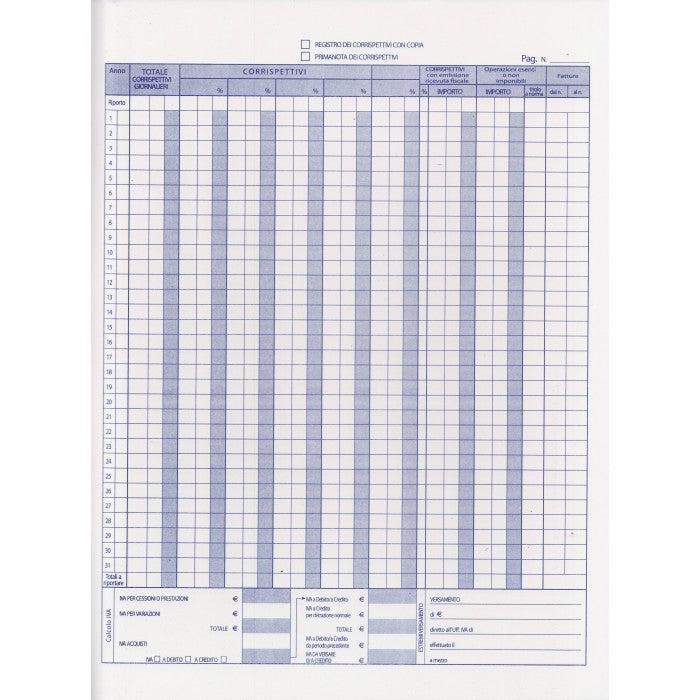 REGISTRO CORRISPETTIVI 12X2C MOD.244/C