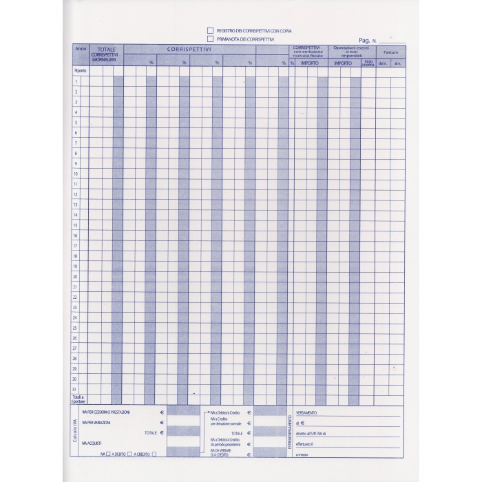 REGISTRO CORRISPETTIVI 12X2C MOD.244/C Immagine secondaria del prodotto