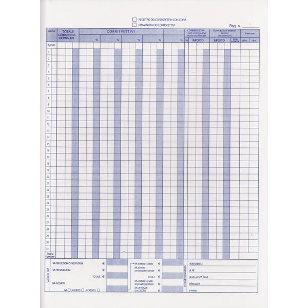 REGISTRO CORRISPETTIVI 12X2C MOD.244/C