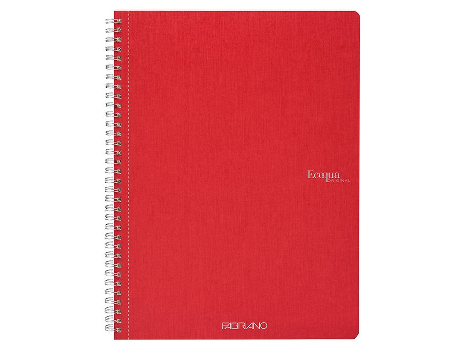 QUADERNO C/SPIRALE A4 ECOQUA QUADRETT. 0.5MM LAMPONE