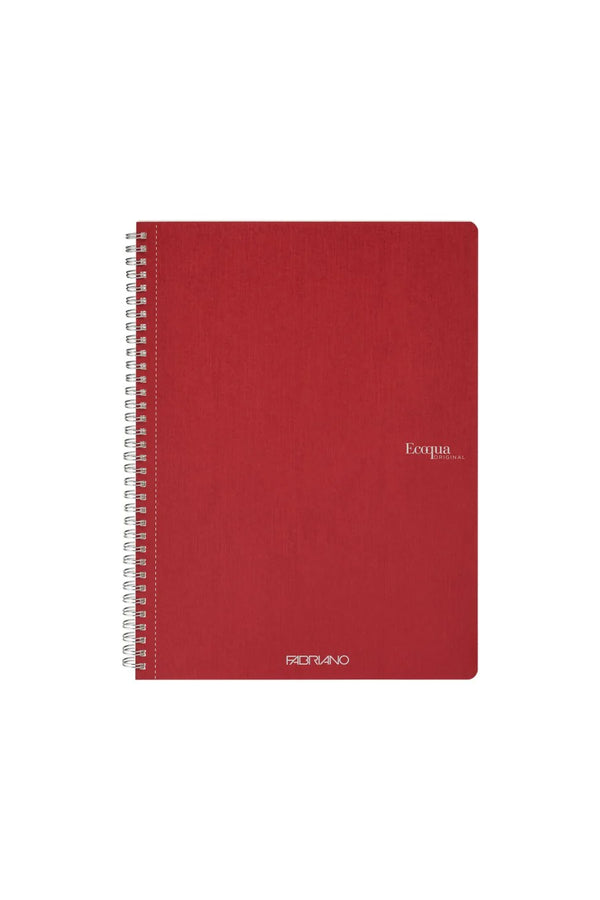 QUADERNO C/SPIRALE A4 ECOQUA QUADRETT. 0.5MM ROSSO SCURO