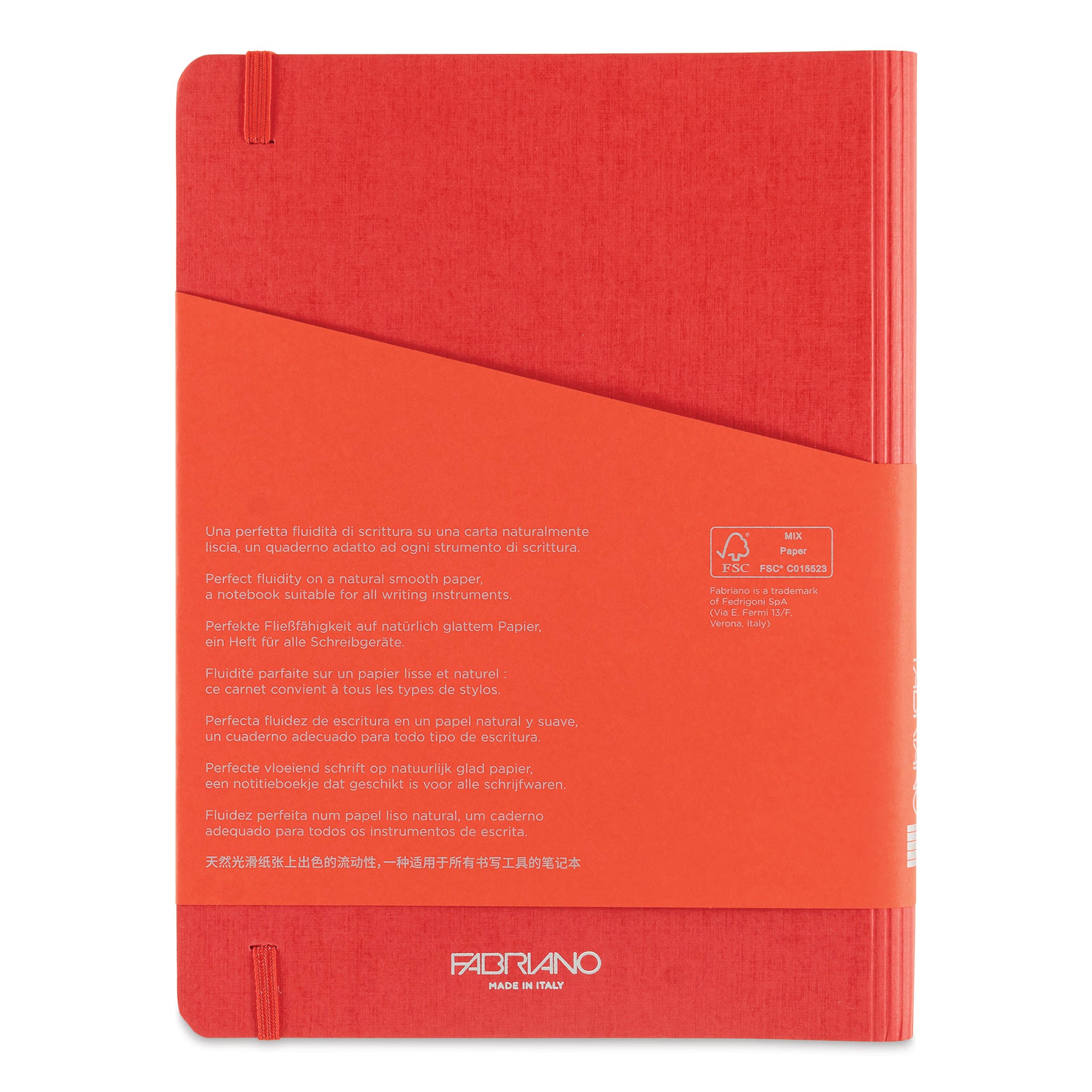 TACCUINO ECOQUA PLUS C/SPIRALE ED ELASTICO A5 1 RIGO ROSSO