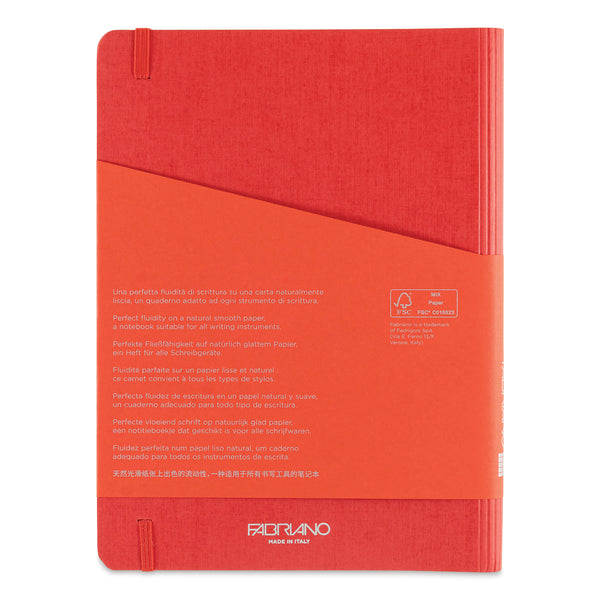 TACCUINO ECOQUA PLUS C/SPIRALE ED ELASTICO A5 1 RIGO ROSSO