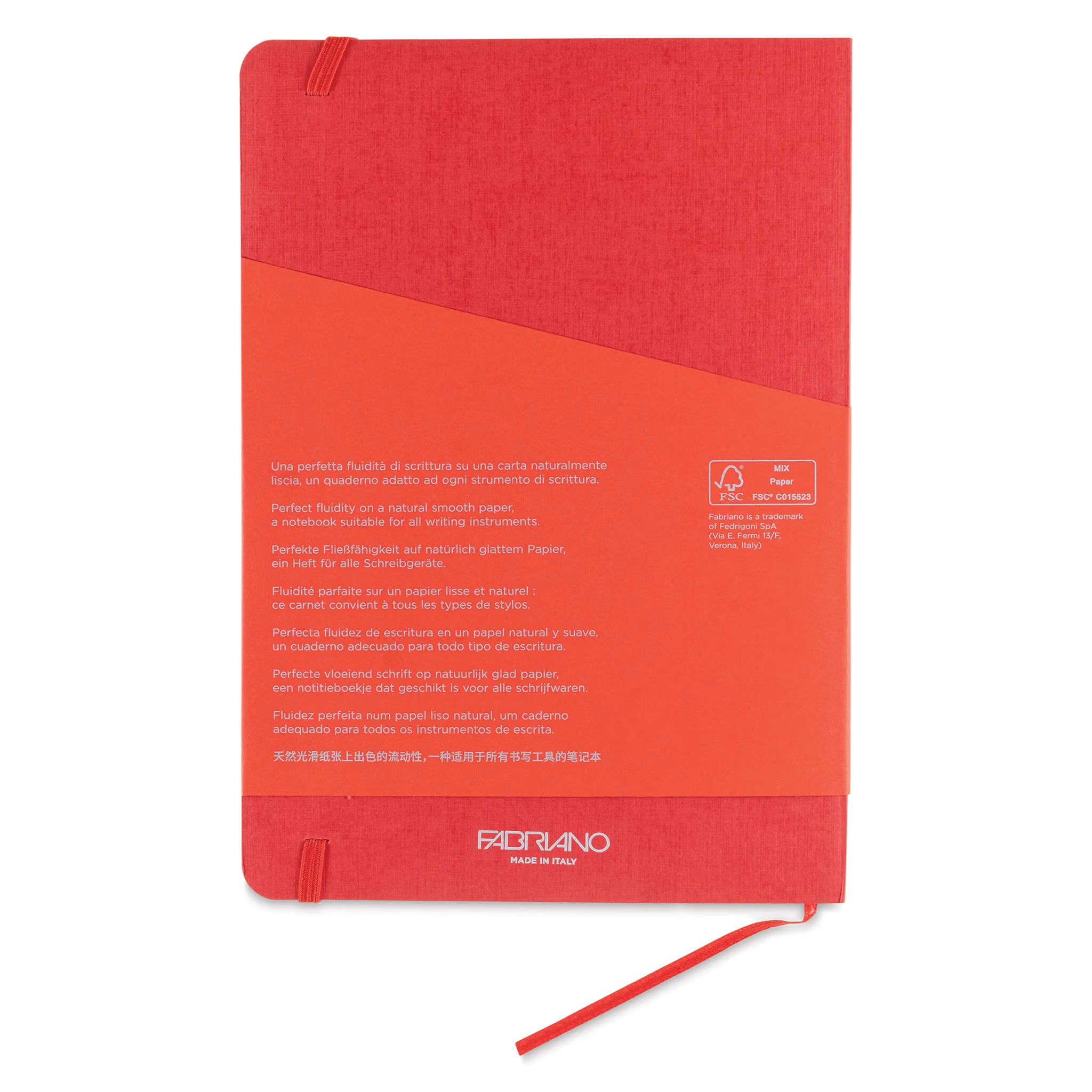 TACCUINO ECOQUA PLUS C/ELASTICO A5 1 RIGO ROSSO