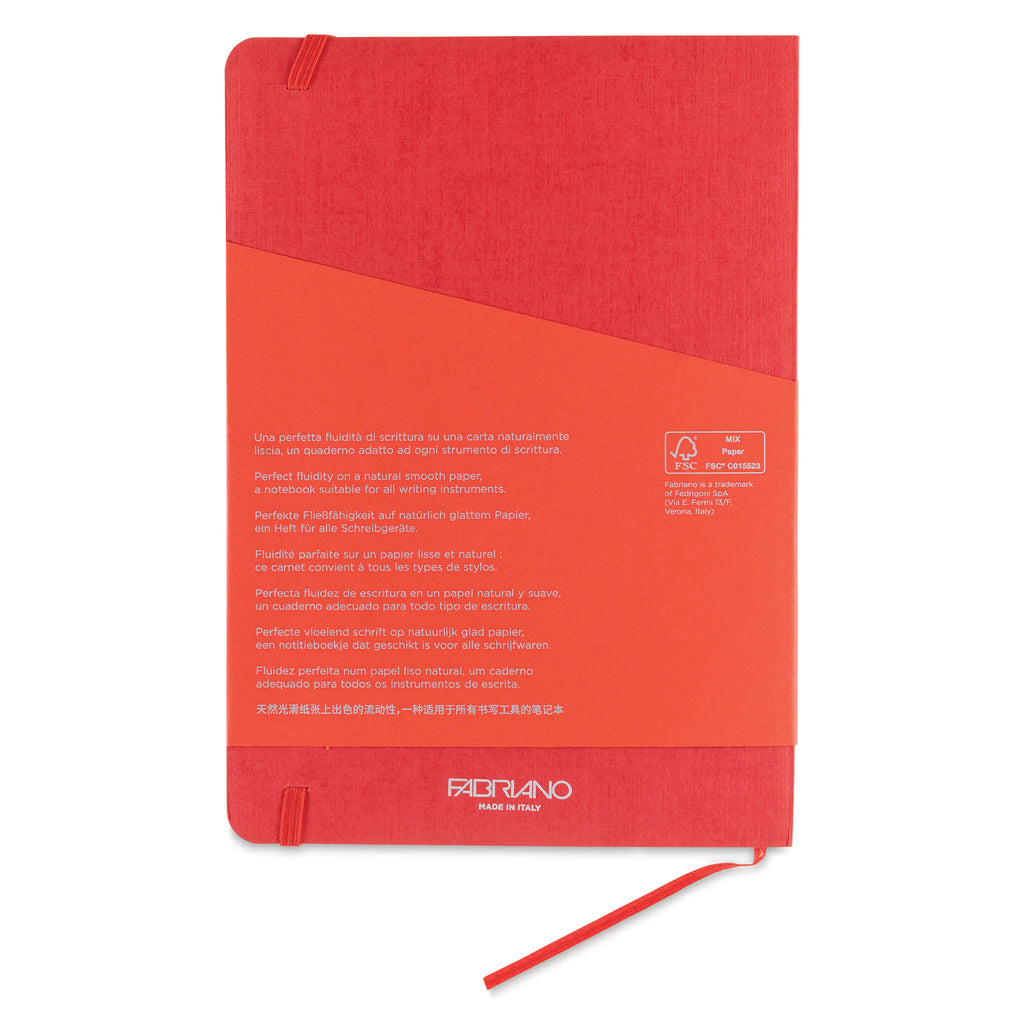 TACCUINO ECOQUA PLUS C/ELASTICO A5 1 RIGO ROSSO