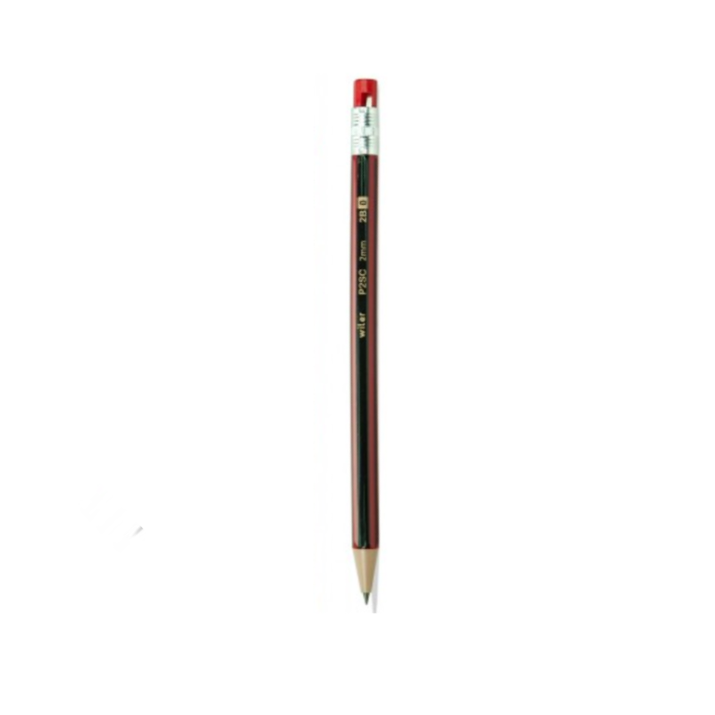 PORTAMINE A SCATTO 2MM WILER FUSTO ROSSO E NERO Immagine secondaria del prodotto