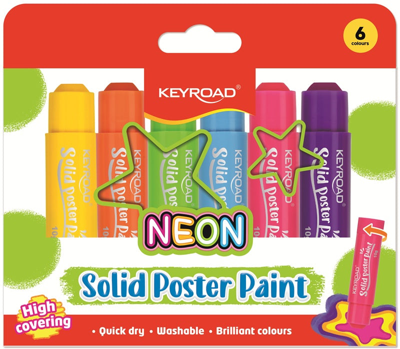 TEMPERA SOLIDA SET 6 STICK COLORI FLUO ASSORTITI