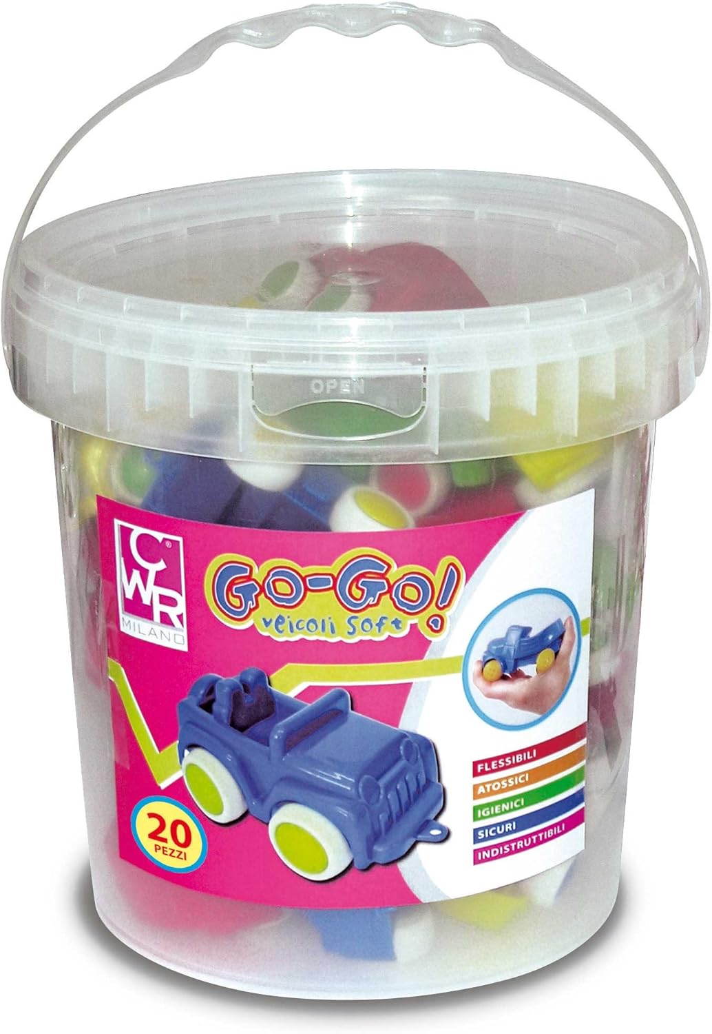 Go-Go - Macchinine Cm 10 - Secchiello 20 Pezzi