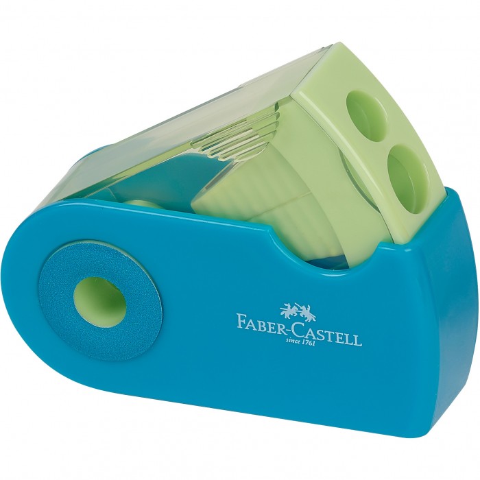 TEMPERAMATITE DUE FORI FABER CASTELL SLEEVE COL.CELESTE/VERDE Immagine principale del prodotto