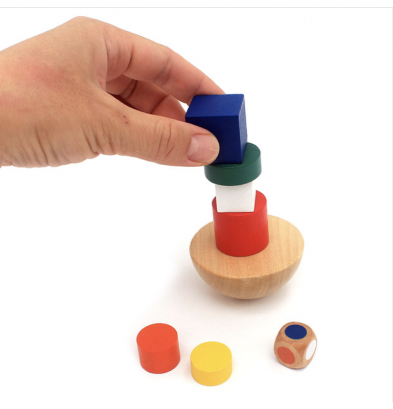 Gioco Equilibrio Torre In Legno - Sacchetto Cotone