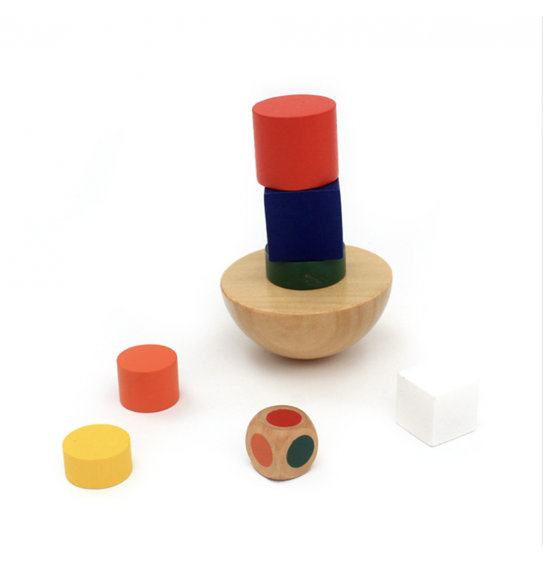 Gioco Equilibrio Torre In Legno - Sacchetto Cotone