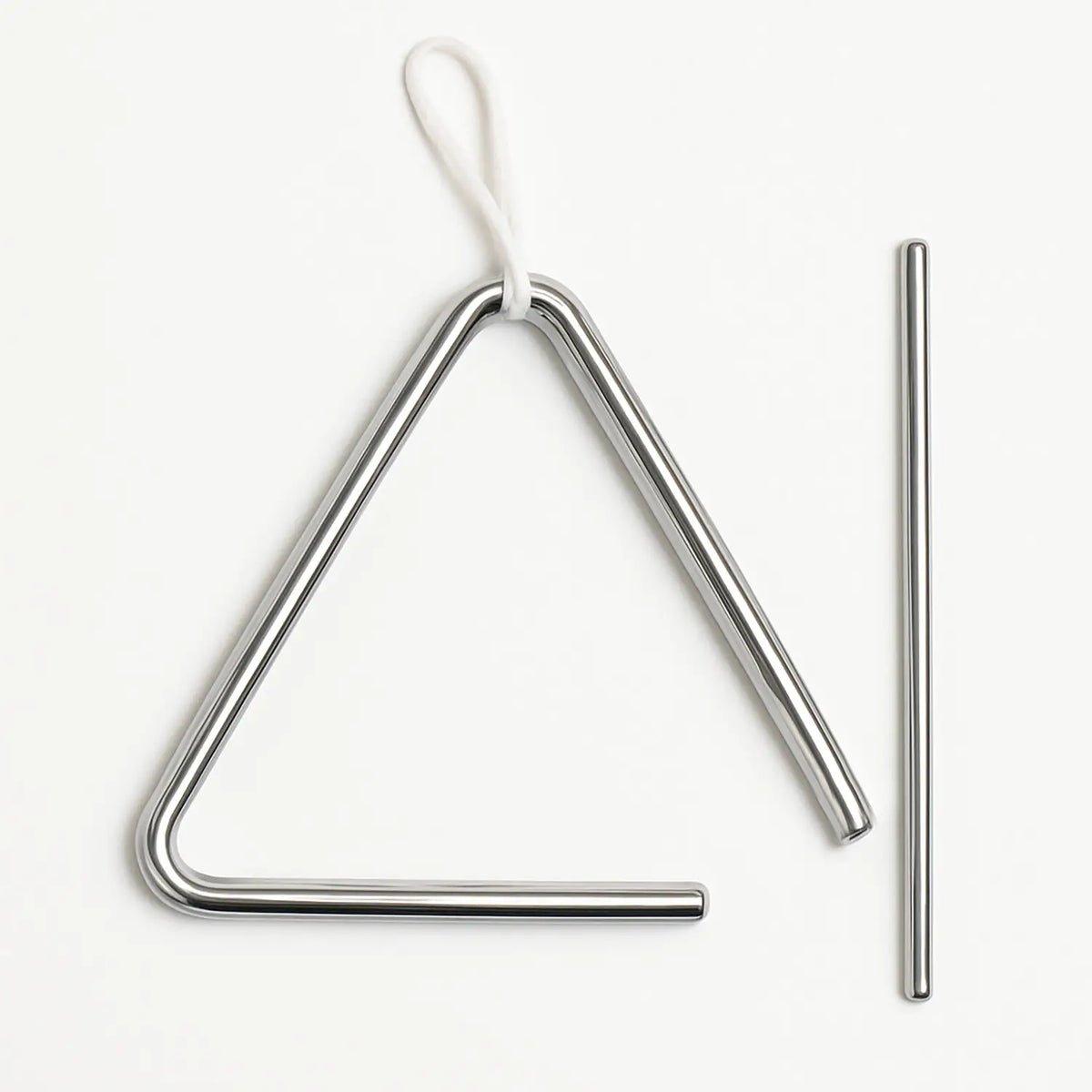 Triangolo In Acciaio Cromato + Battente Cm.15