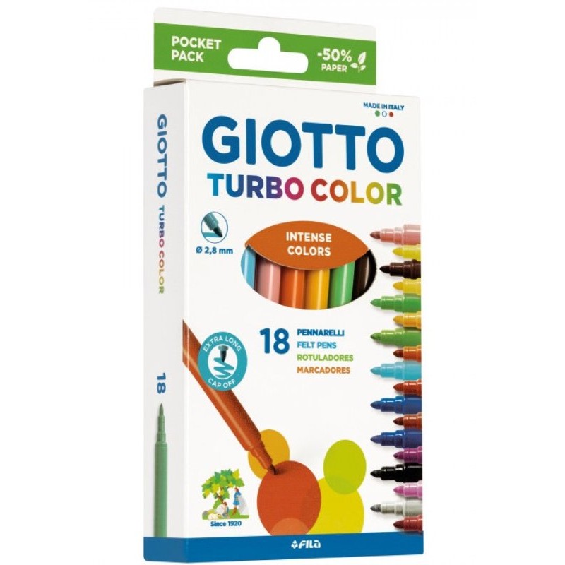 Pennarelli Punta Fine Giotto 18 Pezzi Turbocolor