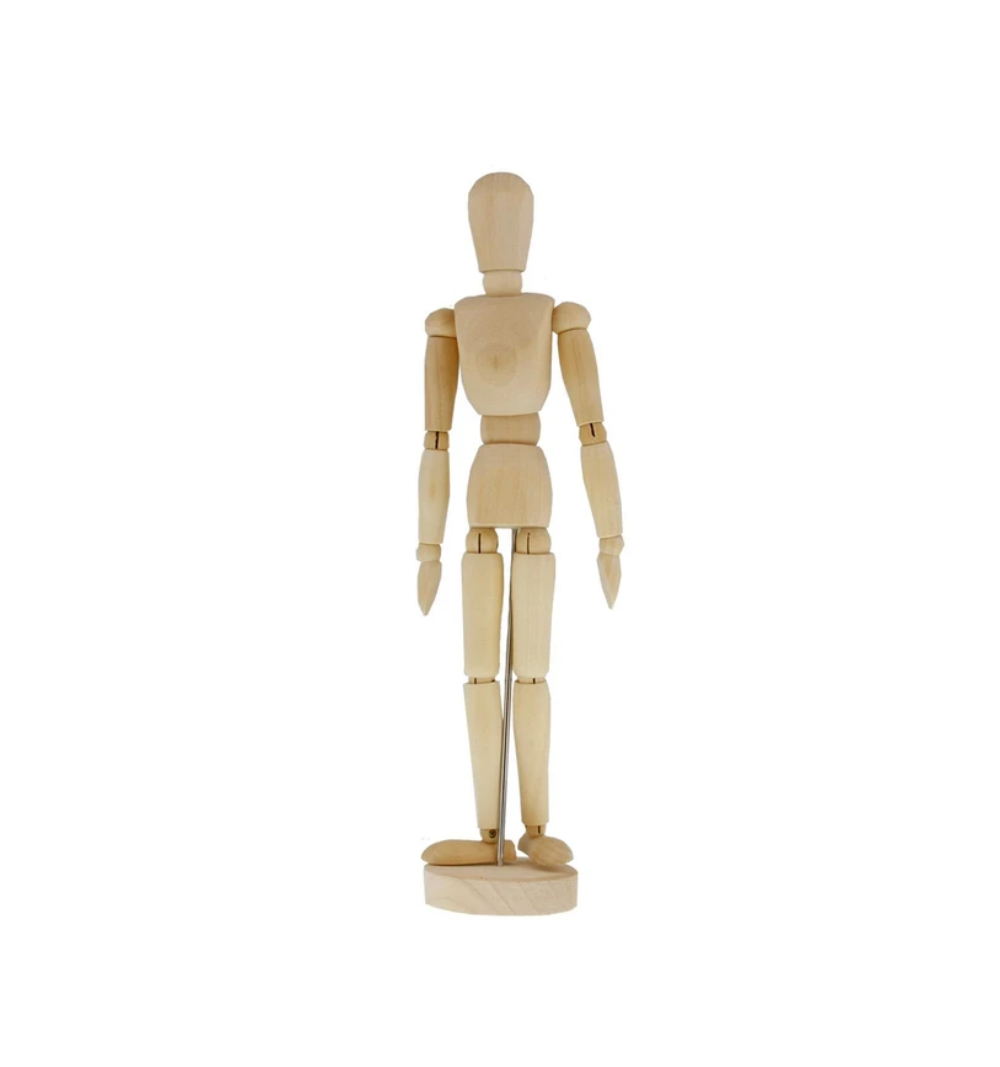 MANICHINO LEGNO CM. 31 CON BASE - UOMO