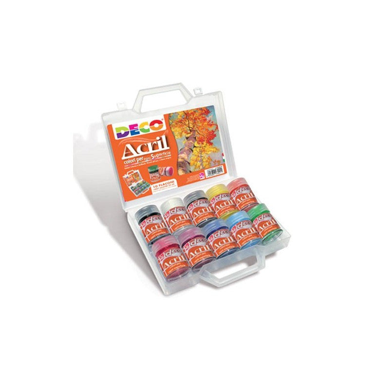 DECO ACRIL - VALIGETTA 10 FLACONI ML.35 - COLORI A