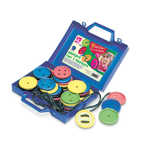 Bottoni - Valigetta 48 Pezzi Colori Assortiti + 6 Metri