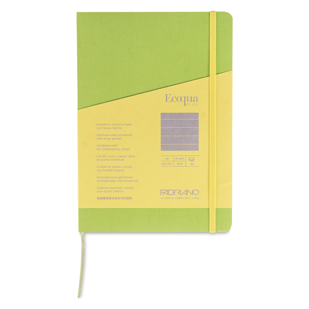 TACCUINO ECOQUA PLUS C/ELASTICO A5 1 RIGO LIME