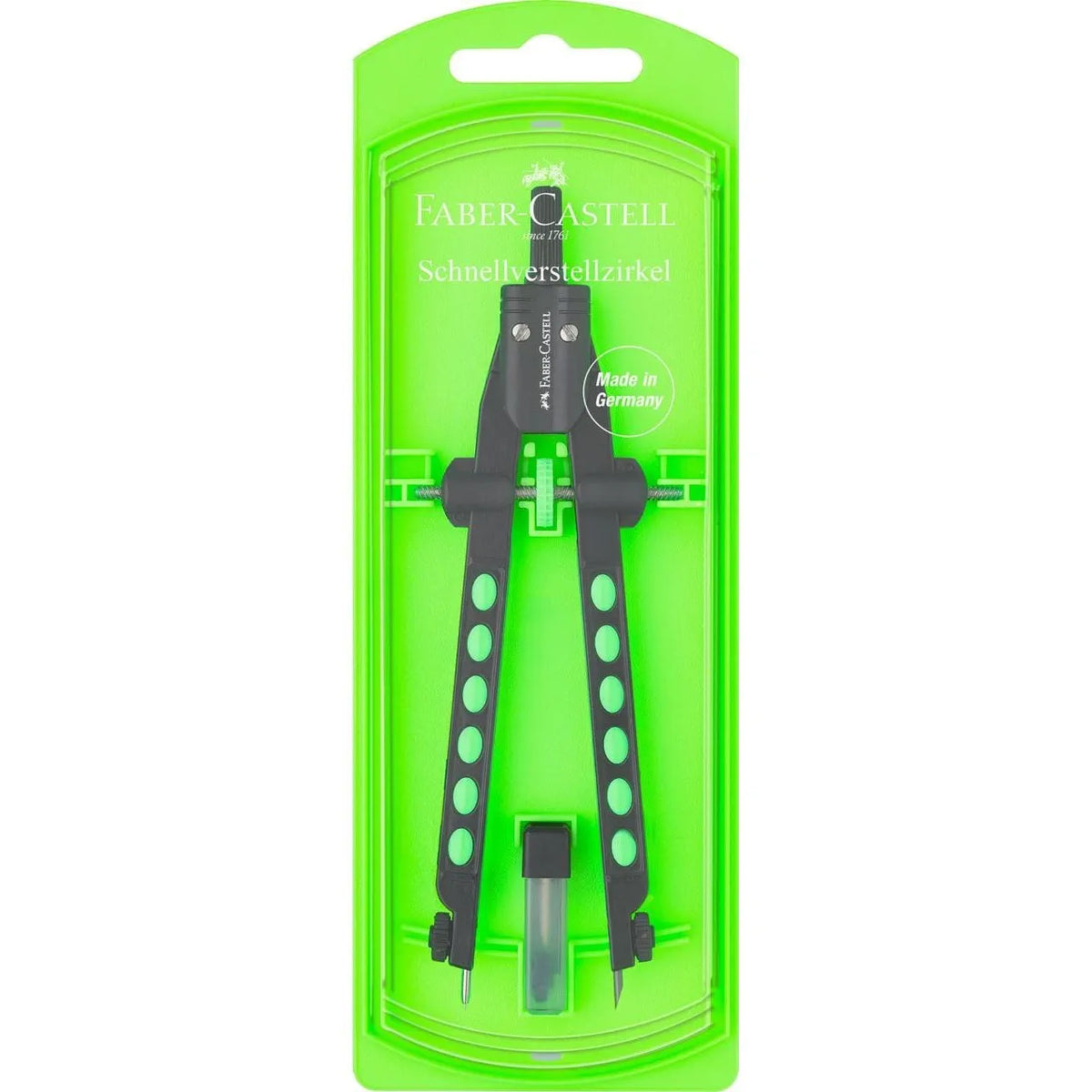 COMPASSO BALAUSTRONE FACTORY NEON VERDE FABER-CASTELL