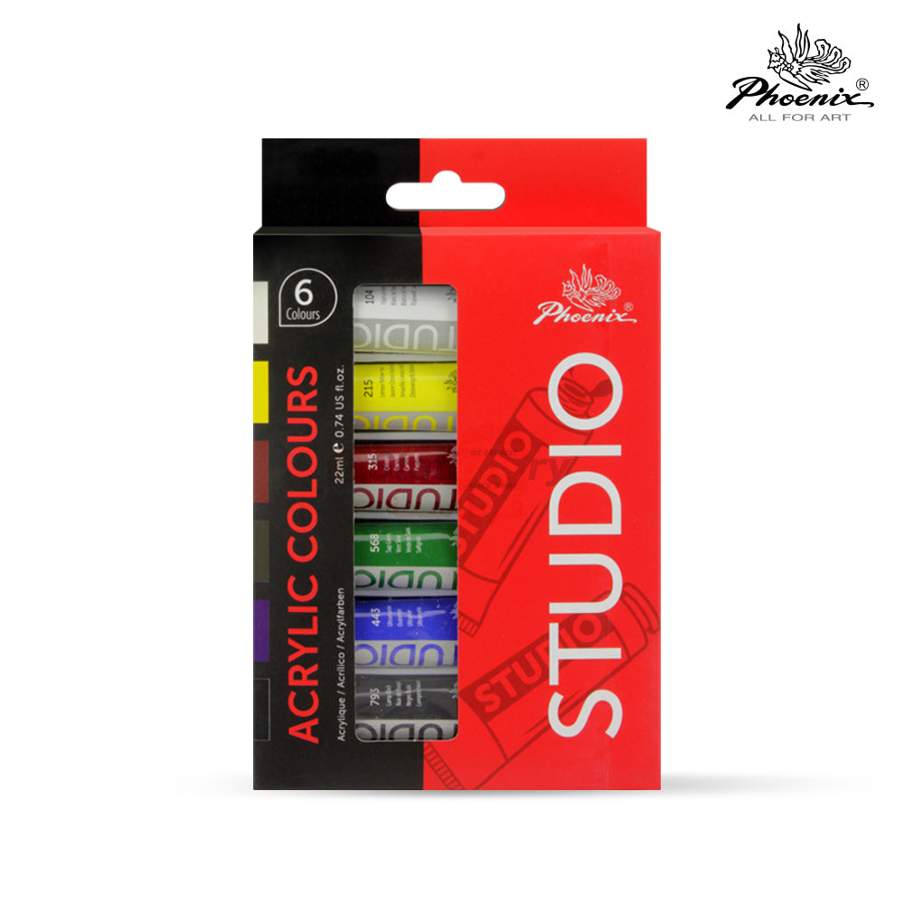 COLORI ACRILICI - SCATOLA 6 TUBI ML.22 -COLORI ASS