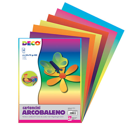 CARTONCINI ARCOBALENO CM.50X70 - CONF. 10 FG.