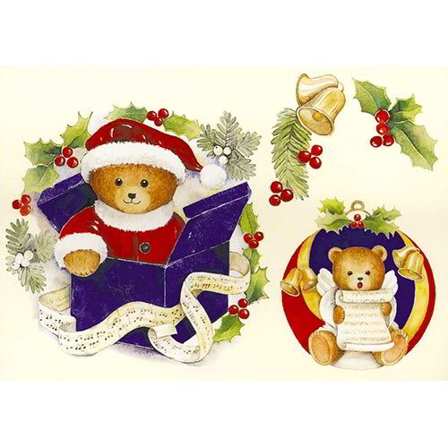 CARTA DECOUPAGE 3D CM.9X12 - CONF. 4 FG. - ORSI NATALE