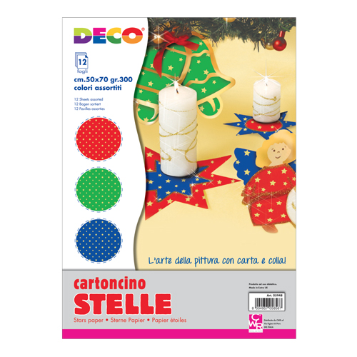 CARTONCINI STELLE PICC. CM.50x70 - CONF. 12  PZ. - ASS.