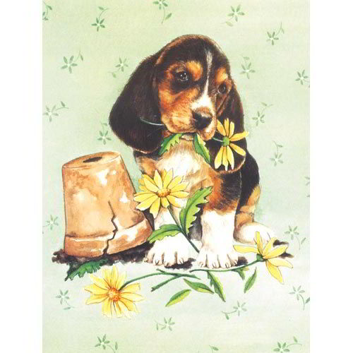 BUSTA DA 1 FG CARTA DECOUPAGE 3D - CANE - CONF.3 BS.