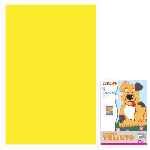 CARTONCINO VELLUTO CM.50X70 GR.400 - GIALLO