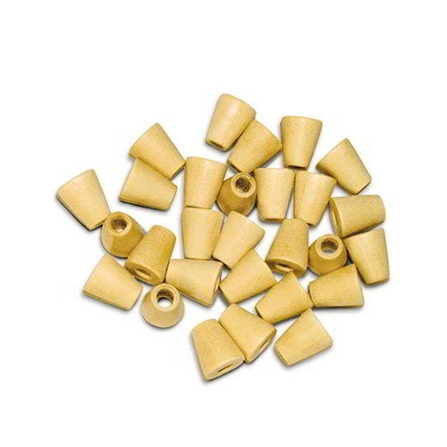 PERLE LEGNO CONICHE MM.12X10 - BUSTA DA 30 PZ. - CONF.6 BUSTE