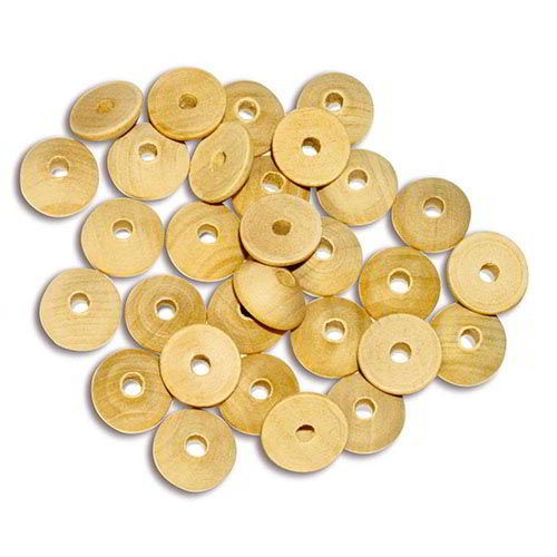 DISCHI FORATI LEGNO MM.6X15 - BUSTA 30 PZ.