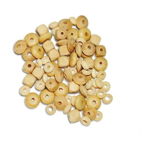PERLE IN LEGNO E MICRO PERLE - BUSTA DA 75 PZ. - CONF.6 BUSTE