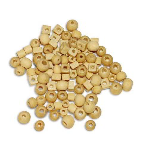 MICRO PERLE IN LEGNO - BUSTA DA 100 PZ. - CONF.6 BUSTE