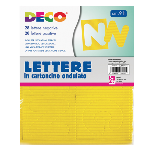 LETTERE IN CARTONE ONDULATO - SET 28 PZ.