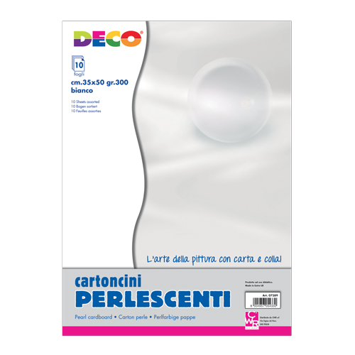 CARTONCINO GR.300 PERLESCENTE CM.35X50 - CONF.10 PZ. - BIANCO
