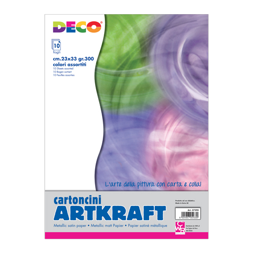 CARTONCINO GR.300 ARTKRAFT CM.23X33 - CONF.10 PZ. - COL. ASS.