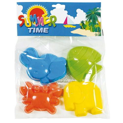 FORMINE PER SABBIA - ANIMALI IN PLASTICA - SET 4 PZ.